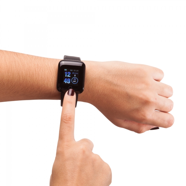 Intelligente Uhr mit Aktivitätsfunktionen. TPU-Gehäuse und 1,3" TFT-Farbdisplay